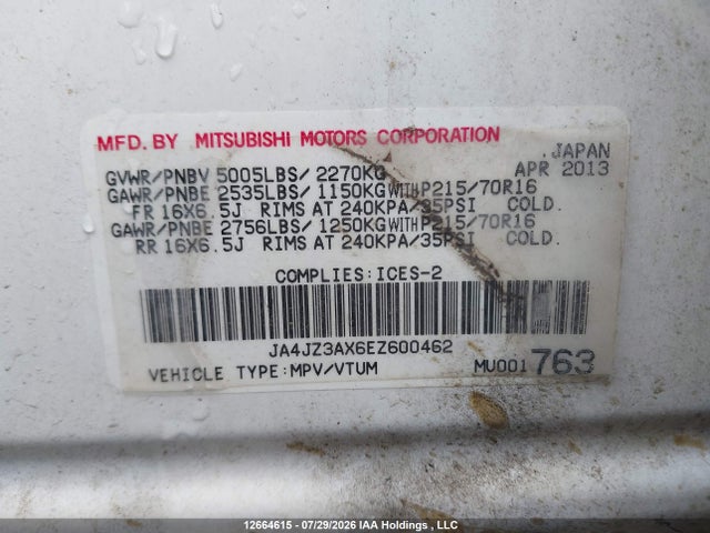 Mitsubishi Outlander Se 2014 JA4JZ3AX6EZ600462 Image 9