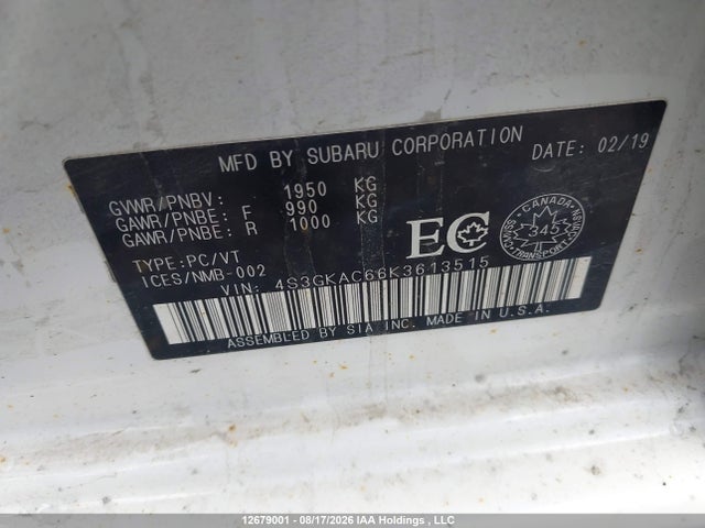 4S3GKAC66K3613515 Subaru Impreza Sport/touring
