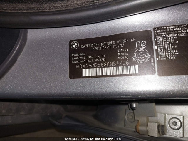 Aukcja sprzedaży 2008 Bmw 535 I, vin: WBANW13568CN54796, numer aukcji: 12699557