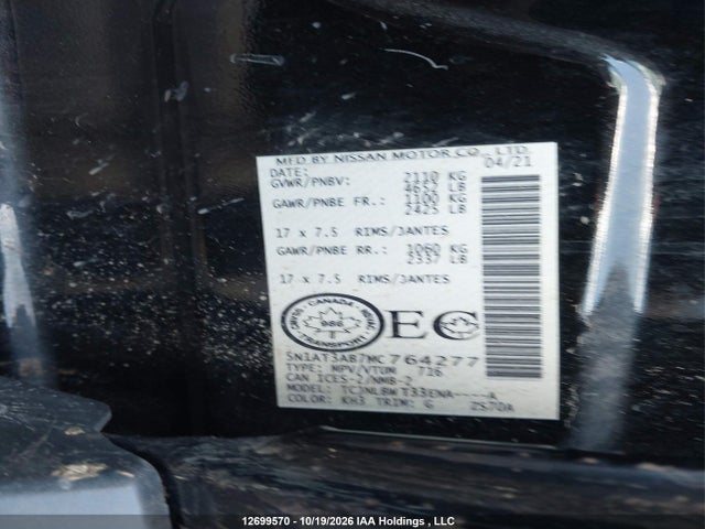Nissan ROGUE S 2021 5N1AT3AB7MC764277 Image 9