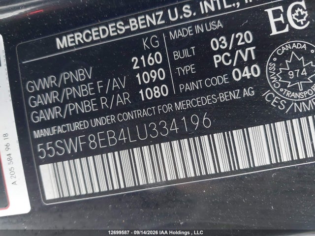 Mercedes-Benz C 300 4matic 2020 55SWF8EB4LU334196 Image 9