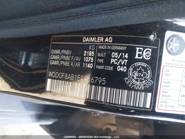 Продажа на аукционе авто 2014 Mercedes-benz C 300 4matic, vin: WDDGF8AB1EA966795, номер лота: 12699593