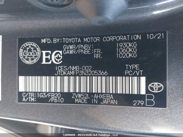 Toyota PRIUS PRIME 2022 JTDKAMFP3N3205366 Image 9