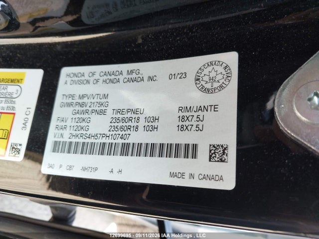 2HKRS4H57PH107407 Honda Cr-v Sport/sport-b