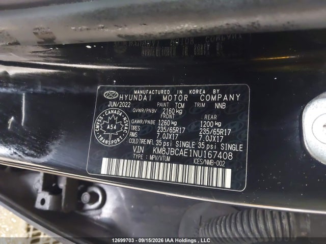 Hyundai TUCSON SEL 2022 KM8JBCAE1NU167408 Image 19