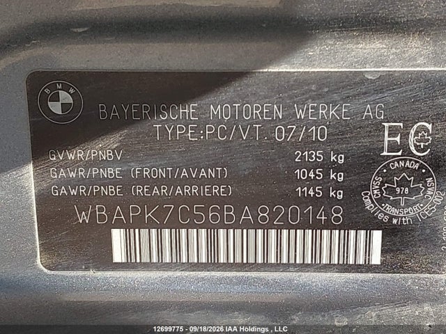 Aukcja sprzedaży 2011 Bmw 328i Xdrive, vin: WBAPK7C56BA820148, numer aukcji: 12699775