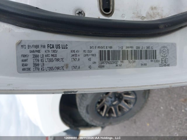 12699880 :رقم المزاد ، 1C6RR7FM6GS265611 vin ، 2016 Dodge Ram مزاد بيع