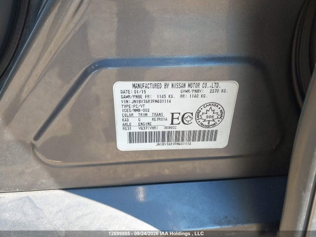 Продажа на аукционе авто 2015 Infiniti Q50 Sport, vin: JN1BV7AR7FM401114, номер лота: 12699885
