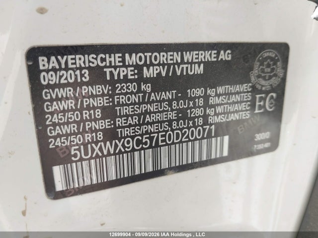 Aukcja sprzedaży 2014 Bmw X3 Xdrive28i, vin: 5UXWX9C57E0D20071, numer aukcji: 12699904