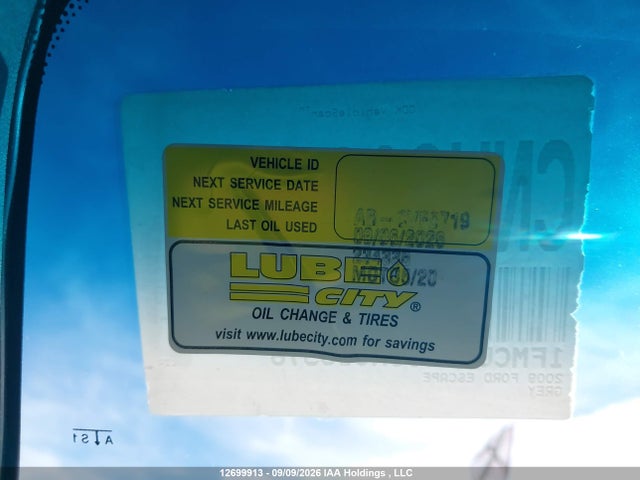 Продаж на аукціоні авто 2009 Ford Escape Xlt Automatic, vin: 1FMCU93G09KC18578, номер лоту: 12699913