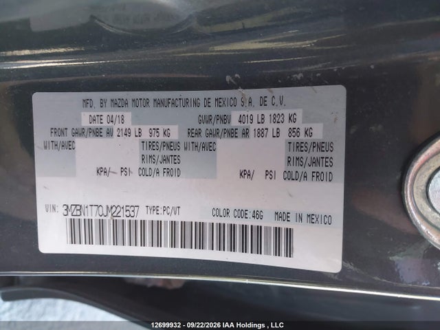 Mazda 3 SE 2018 3MZBN1T70JM221537 Image 18