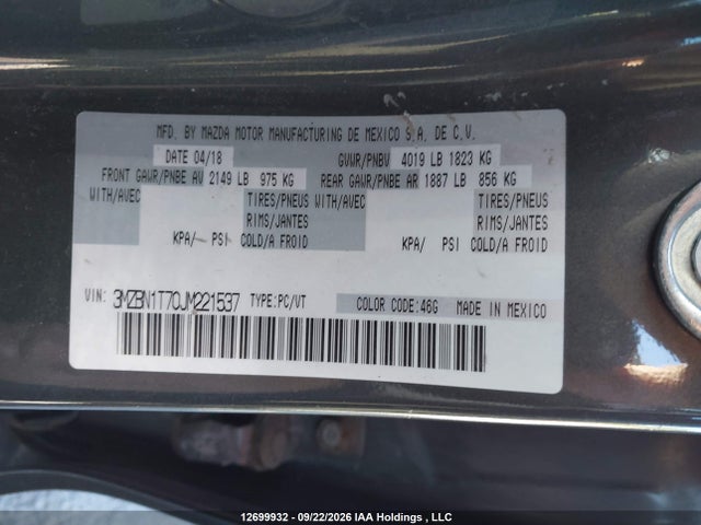 Mazda 3 SE 2018 3MZBN1T70JM221537 Image 9