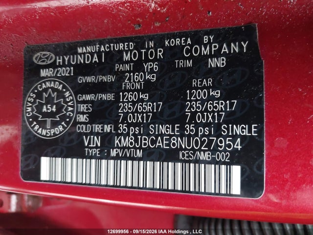 Hyundai Tucson Preferred Awd 2022 KM8JBCAE8NU027954 Image 22
