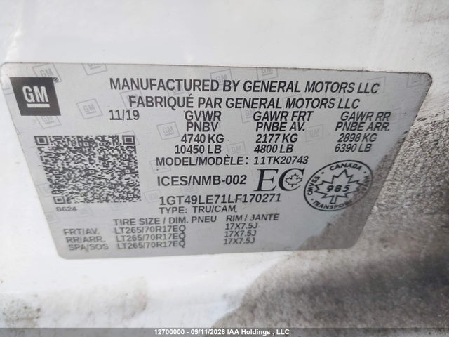 GMC Sierra K2500 Heavy Duty 2020 1GT49LE71LF170271 Image 9