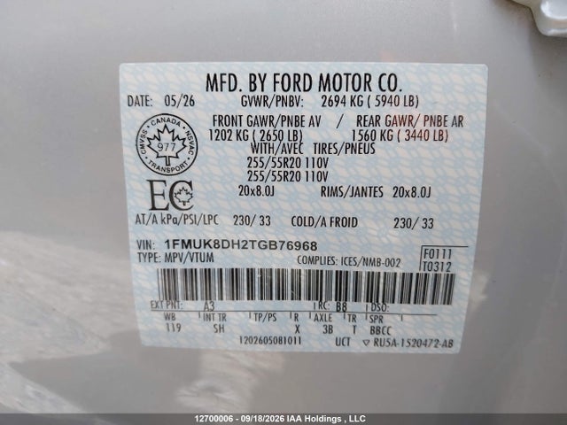 Aukcja sprzedaży 2026 Ford Explorer Active, vin: 1FMUK8DH2TGB76968, numer aukcji: 12700006