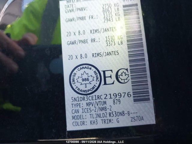 Nissan Pathfinder Sl 2024 5N1DR3CE1RC219976 Image 9