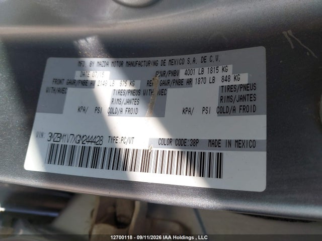 3MZBM1V7XGM244428 Mazda Mazda3 Gs