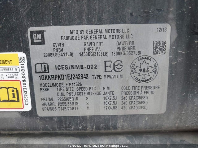 GMC Acadia Sle2 2014 1GKKRPKD1EJ242843 Image 18