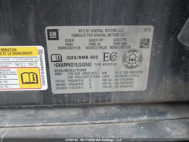 GMC Acadia Sle2 2014 1GKKRPKD1EJ242843 Image 9