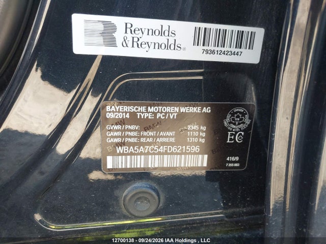 Продажа на аукционе авто 2015 Bmw 528 Xi, vin: WBA5A7C54FD621596, номер лота: 12700138