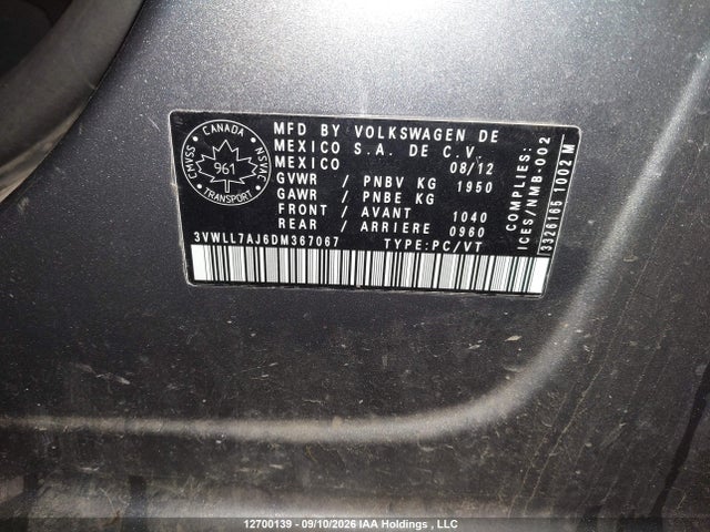 Aukcja sprzedaży 2013 Volkswagen Jetta 2.0 Tdi Highline, vin: 3VWLL7AJ6DM367067, numer aukcji: 12700139