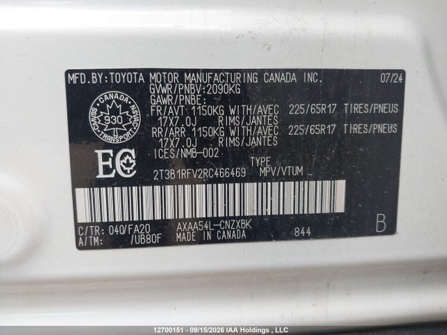 Toyota RAV4 LE 2024 2T3B1RFV2RC466469 Image 9
