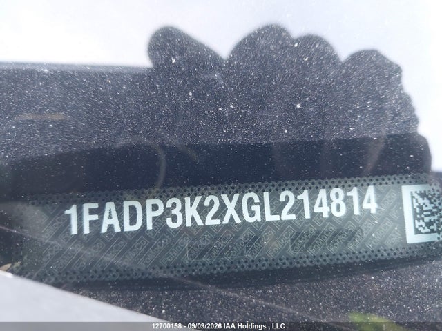 12700158 :رقم المزاد ، 1FADP3K2XGL214814 vin ، 2016 Ford Focus Se مزاد بيع
