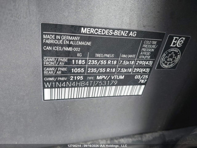 Продажа на аукционе авто 2026 Mercedes-benz Gla 250 4matic, vin: W1N4N4HB4TJ753179, номер лота: 12700218