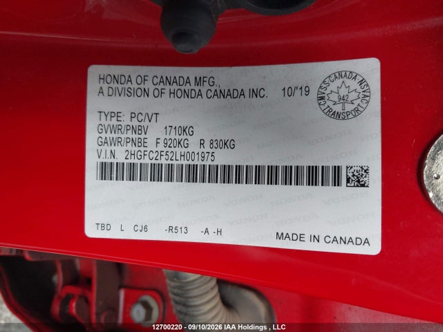 Honda Civic Lx 2020 2HGFC2F52LH001975 Image 18