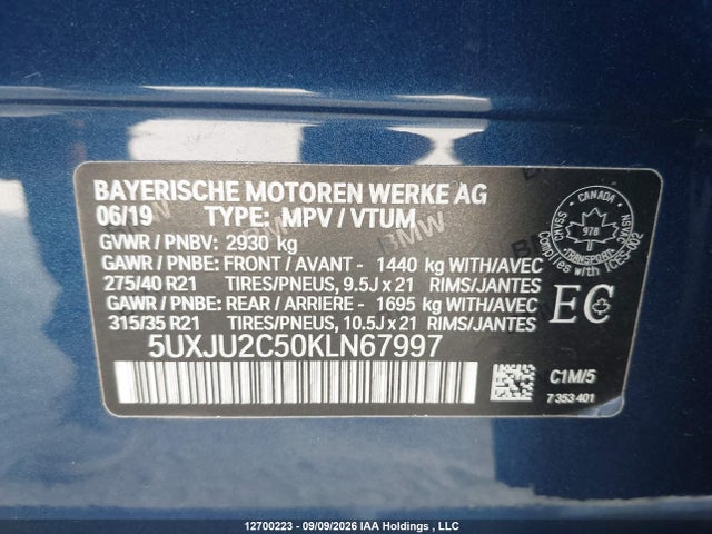 5UXJU2C50KLN67997 BMW X5 Xdrive50i