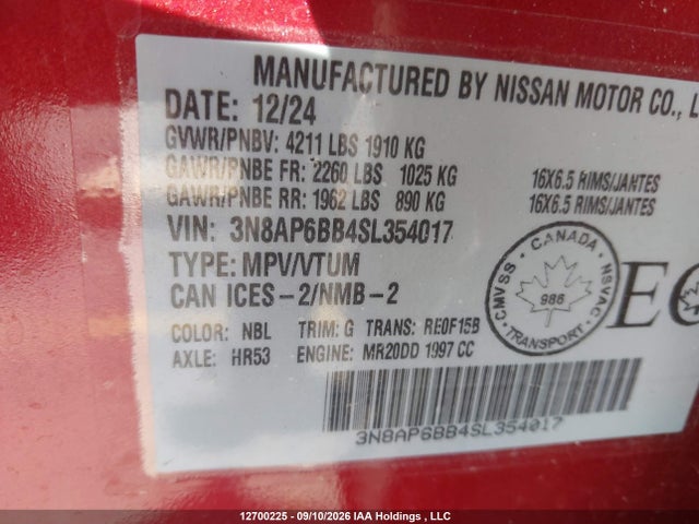 Nissan KICKS S 2025 3N8AP6BB4SL354017 Image 9