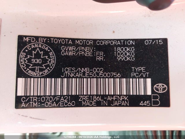 Scion IM 2016 JTNKARJE5GJ500756 Image 9