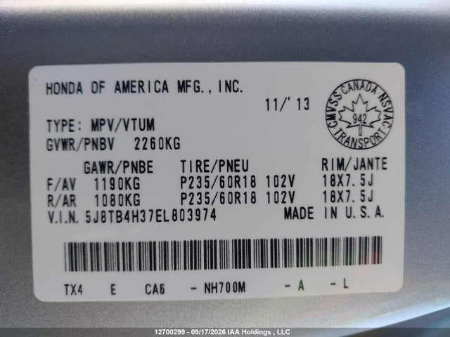 Acura RDX 2014 5J8TB4H37EL803974 Image 21