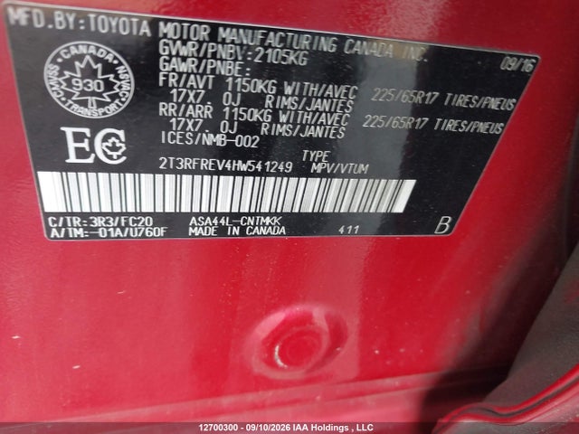 Toyota Rav4 Xle 2017 2T3RFREV4HW541249 Image 19