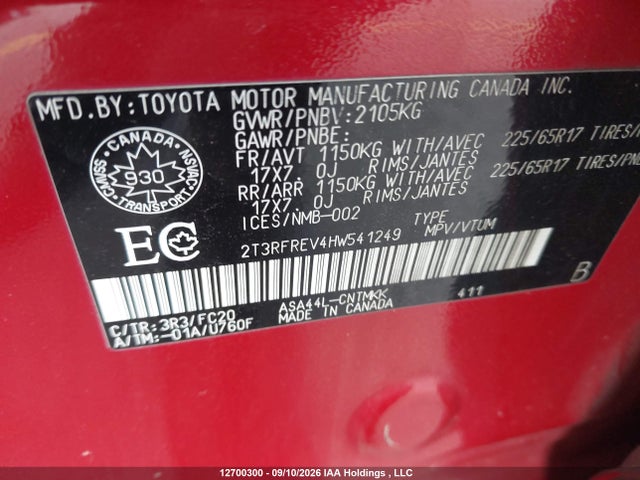 Toyota Rav4 Xle 2017 2T3RFREV4HW541249 Image 9
