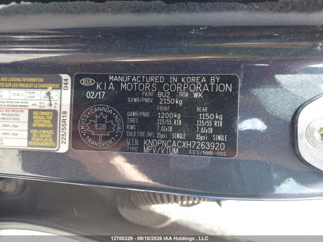 Продаж на аукціоні авто 2017 Kia Sportage Ex, vin: KNDPNCACXH7263920, номер лоту: 12700329