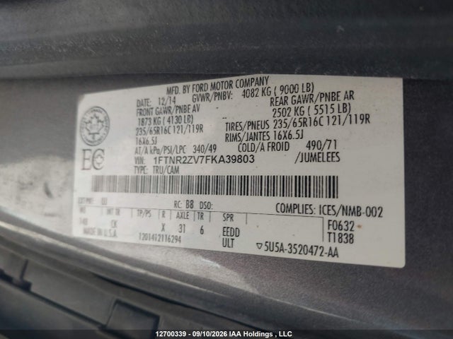 Ford Transit-250 2015 1FTNR2ZV7FKA39803 Image 9