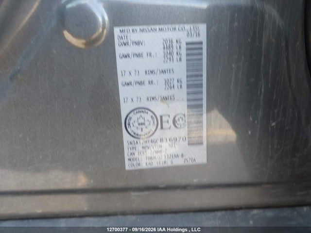 Nissan ROGUE S/SV 2016 5N1AT2MT4GC816970 Image 9