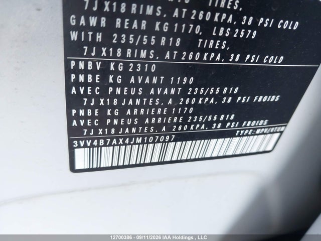 Aukcja sprzedaży 2018 Volkswagen Tiguan Highline, vin: 3VV4B7AX4JM107097, numer aukcji: 12700386