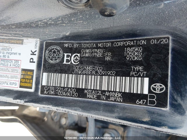 JTNK4RBE8L3091902 Toyota Corolla Se/xse