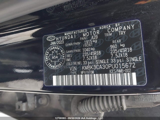 Hyundai Kona N Line 2023 KM8K3CA30PU015672 Image 9