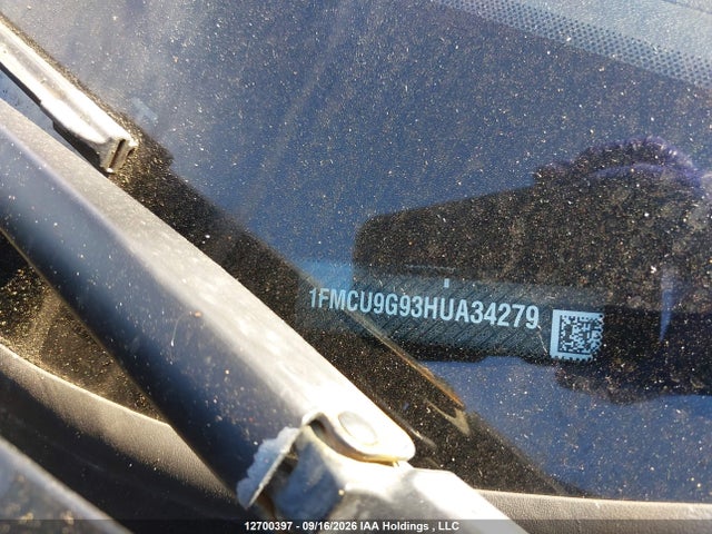 12700397 :رقم المزاد ، 1FMCU9G93HUA34279 vin ، 2017 Ford Escape Se مزاد بيع