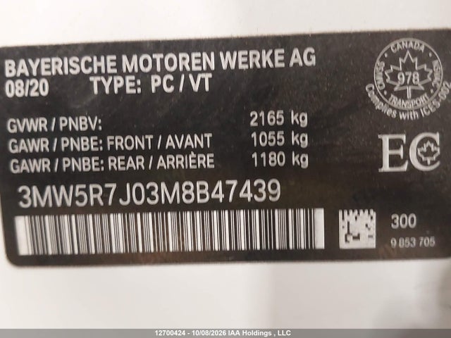 3MW5R7J03M8B47439 BMW 330XI