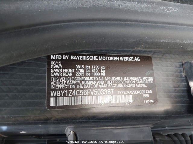 BMW I3 REX 2015 WBY1Z4C56FV503387 Image 17
