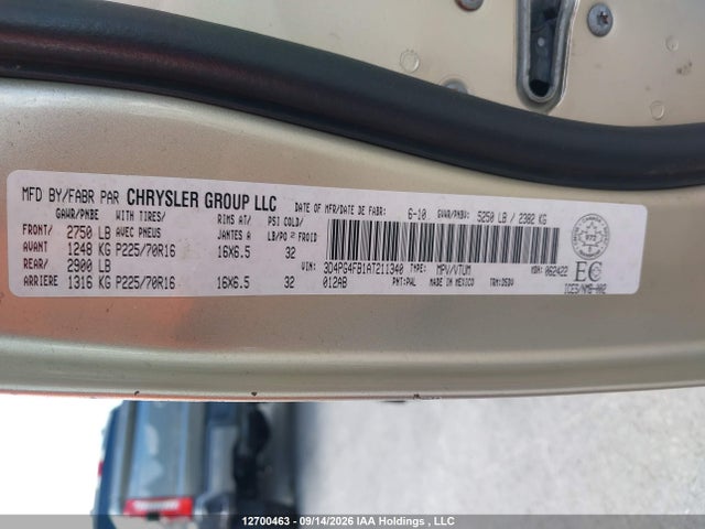 12700463 :رقم المزاد ، 3D4PG4FB1AT211340 vin ، 2010 Dodge Journey Se مزاد بيع