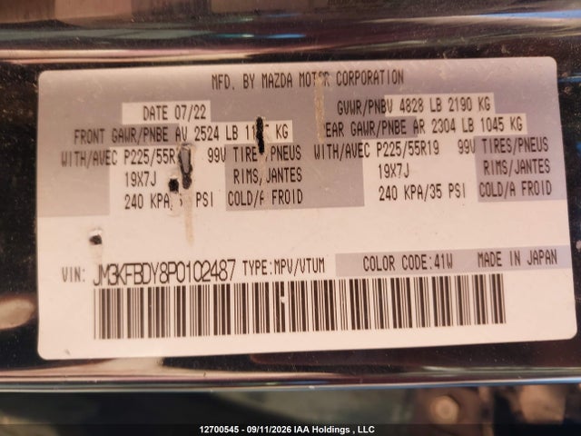 JM3KFBDY8P0102487 Mazda CX-5