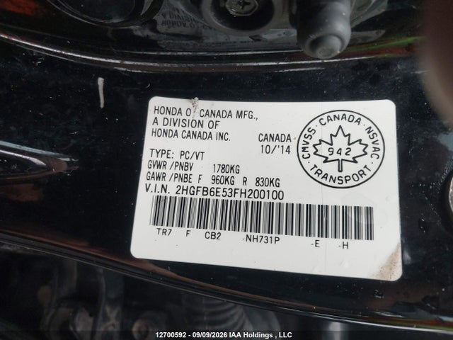 Honda Civic Si Si 2015 2HGFB6E53FH200100 Image 9