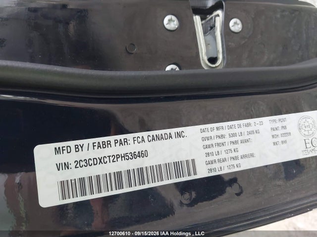 Продажа на аукционе авто 2023 Dodge Charger R/t, vin: 2C3CDXCT2PH536460, номер лота: 12700610