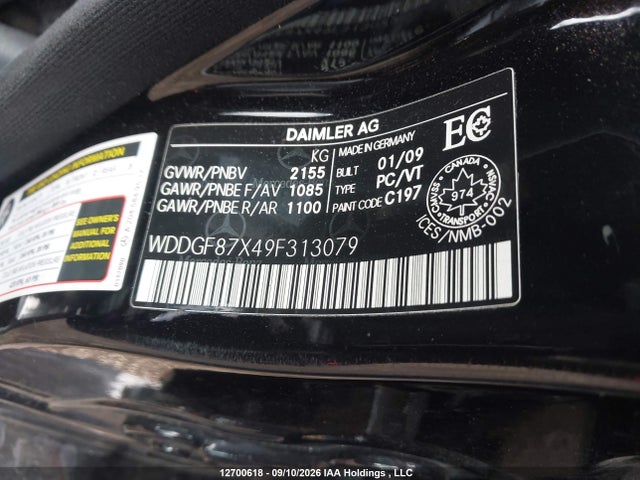 2009 Mercedes-benz C 350 4matic მანქანა იყიდება აუქციონზე, vin: WDDGF87X49F313079, აუქციონის ნომერი: 12700618