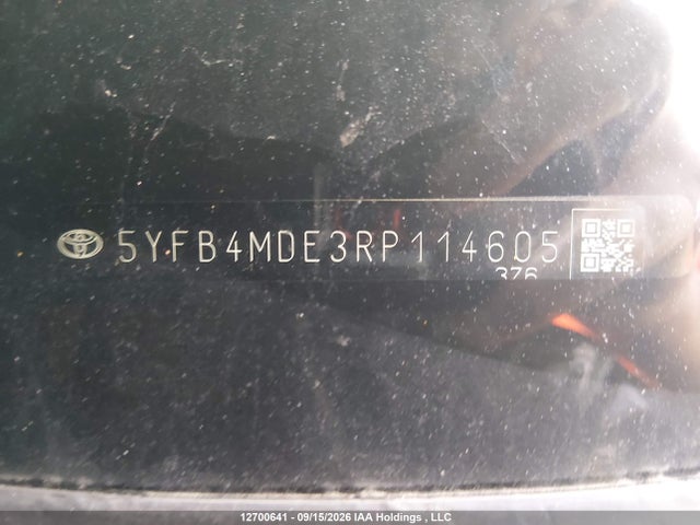 Aukcja sprzedaży 2024 Toyota Corolla L, vin: 5YFB4MDE3RP114605, numer aukcji: 12700641